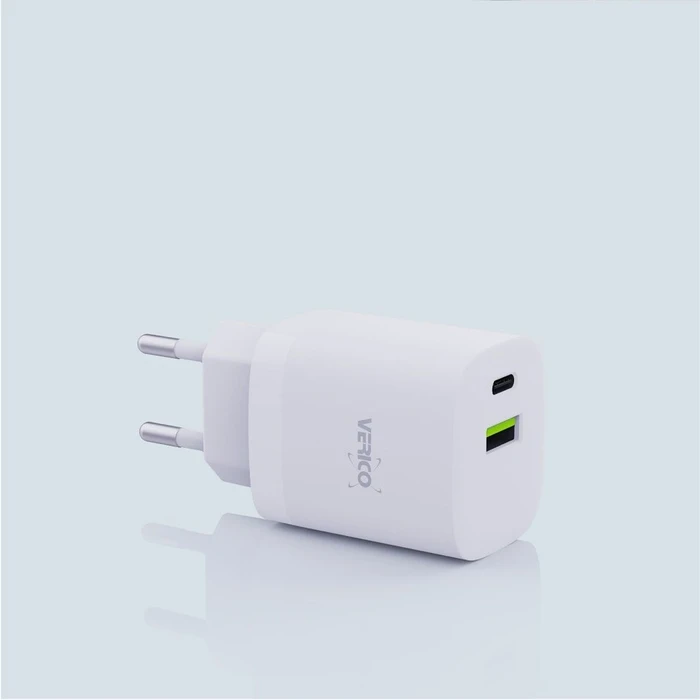 Φορτιστής Πρίζας Verico MOJO GaN 30W PD, 2-Port (USB-A & USB-C) WH retail