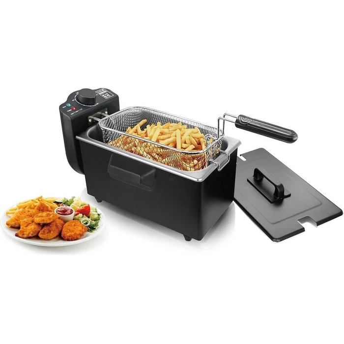 Φριτέζα Λαδιού Emerio deep fryer, cold zone, 3L, thermostat, BPA-free, black.