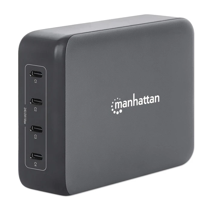 Φορτιστής Πρίζας Manhattan 4-Port GaN USB Power Delivery-Ladestation 240W