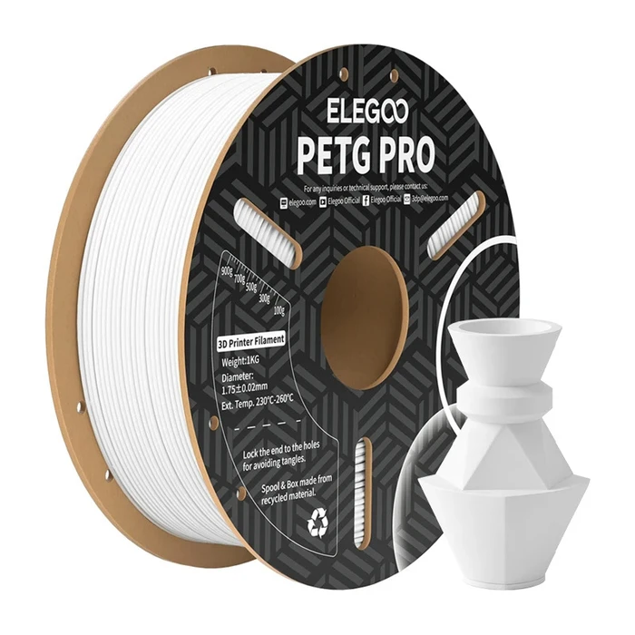 Elegoo PETG νήμα 3D εκτυπωτή 1.75 mm Λευκό (1kg)