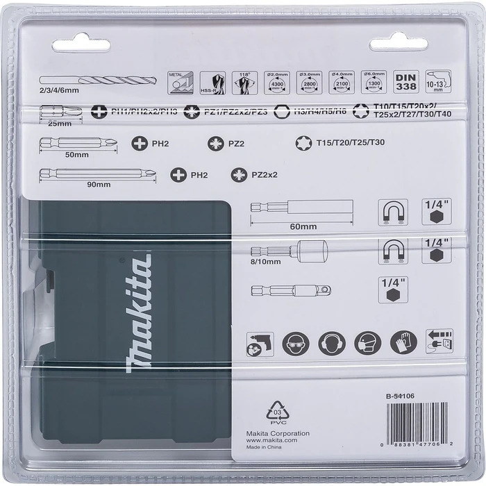 Μύτες Κατσαβιδιού Makita Bohrer-Bit-Set 38pcs.