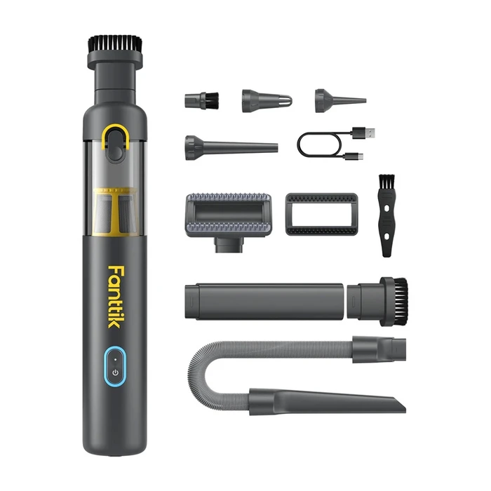 Fanttik Car Vacuum Cleaner Solids with Power 120W Rechargeable 12V Gray