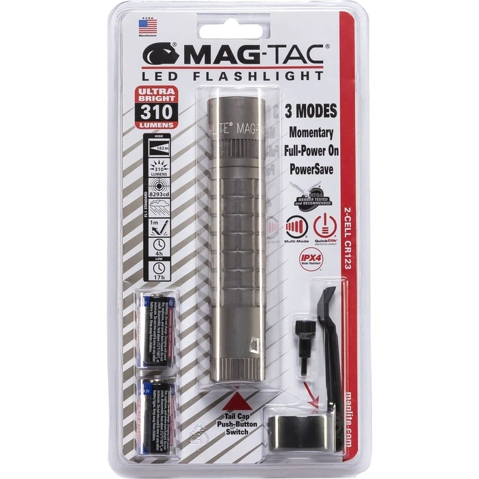 Φακός Maglite Mag-Tac plain bezel Gray
