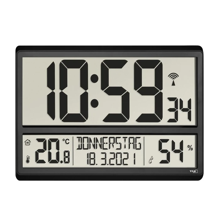 Ρολόι Τοίχου TFA 60.4520.01 Radio clock with room climate