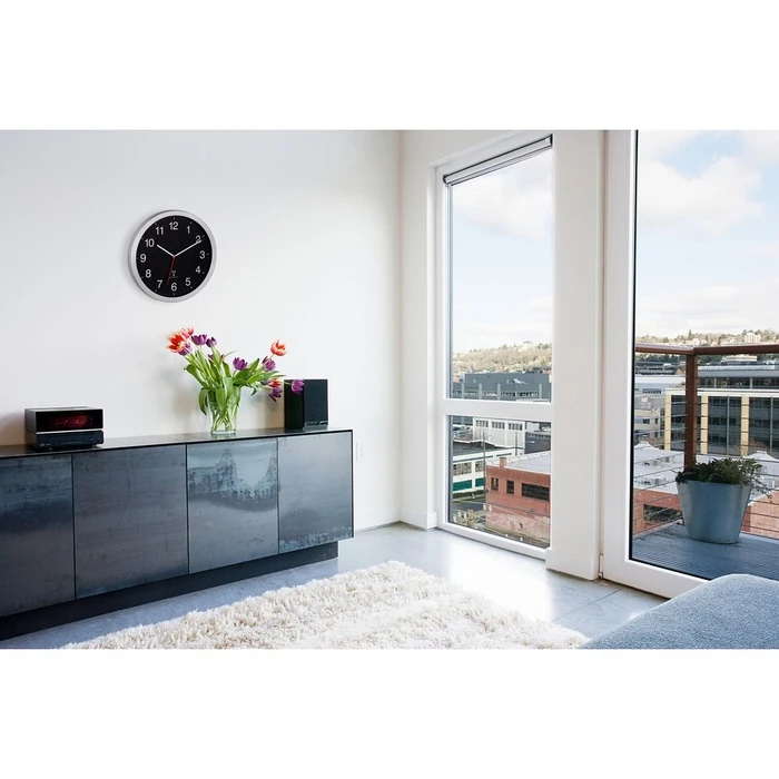 Ρολόι Τοίχου TFA 60.3545.01 Frame Brushed aluminum, Black dial