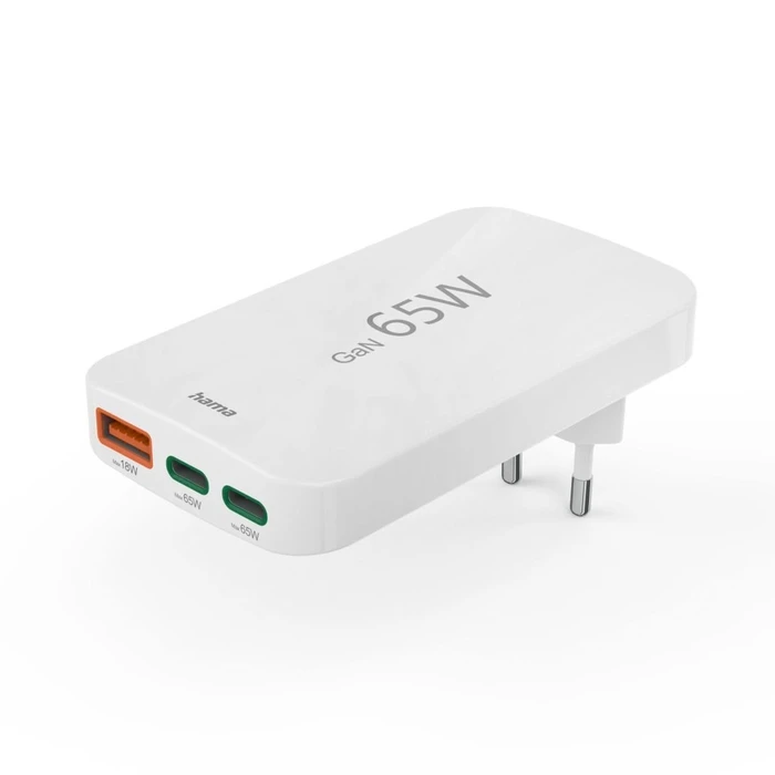 Φορτιστής Πρίζας Hama Mini 65W 2xUSB-C/1xUSB-A, White 201976