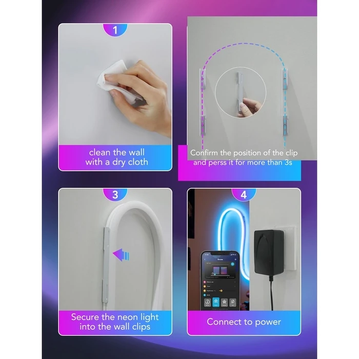 Εξαρτήματα Σύνδεσης Ταινιών LED Govee Neon Rope Light 2 Clips 5 pcs White