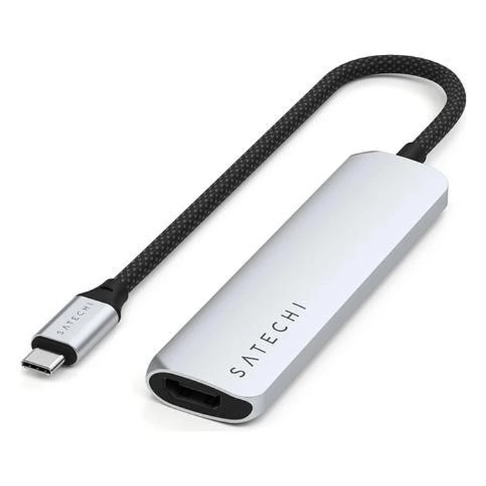 Docking Station Satechi USB-C Slim Multiport 4 σε 1 (USB-C, 4K HDMI, 2x USB-A) Ασημί
