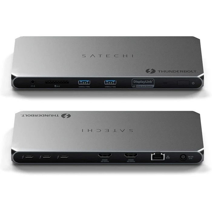 Docking Station Satechi Thunderbolt 4 / 2x USB-A 3.2 / 2x HDMI 2.0 / Ethernet / 180W / TB4 96W