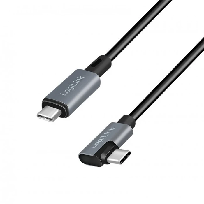 Καλώδιο USB Logilink USB-C 2.0m γωνιακό μαύρο