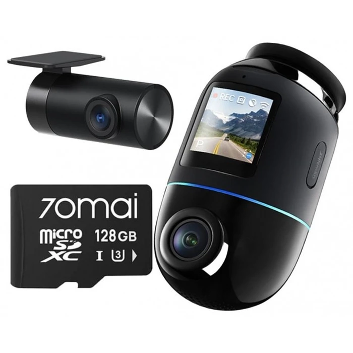 Κάμερα Αυτοκινήτου 360° 70Mai Σετ Omni X800 4K + SD 128GB Μαύρη