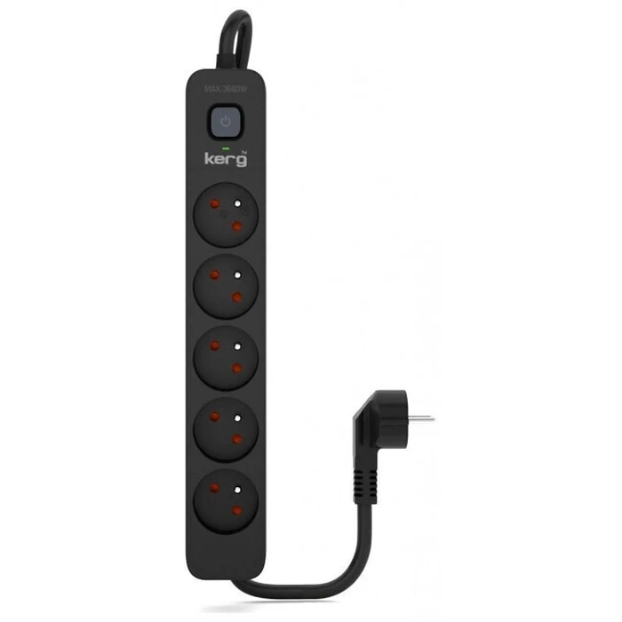 Πολύπριζο Ασφαλείας Kerg – 5 θέσεων, 3.0m, 3×1.5mm