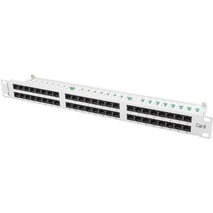 Patch Panel Lanberg 48 θυρών 1U 19" Cat6 UTP Γκρι