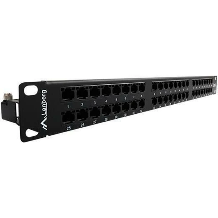 Patch Panel Lanberg 48 θυρών 1U 19" Cat6 UTP Μαύρο