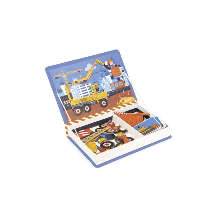Παιχνίδι Κατασκευών Janod Magnetibook Εργοτάξιο