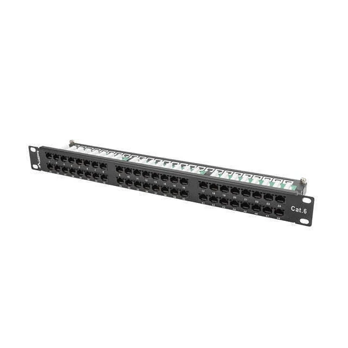 Patch Panel Lanberg 48 θυρών 1U 19" Cat6 UTP Μαύρο