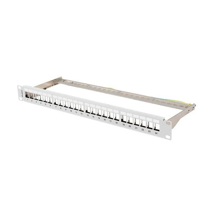 Patch Panel Lanberg Κενό 24 θυρών 1U 19" FTP για Keystone modules Γκρι