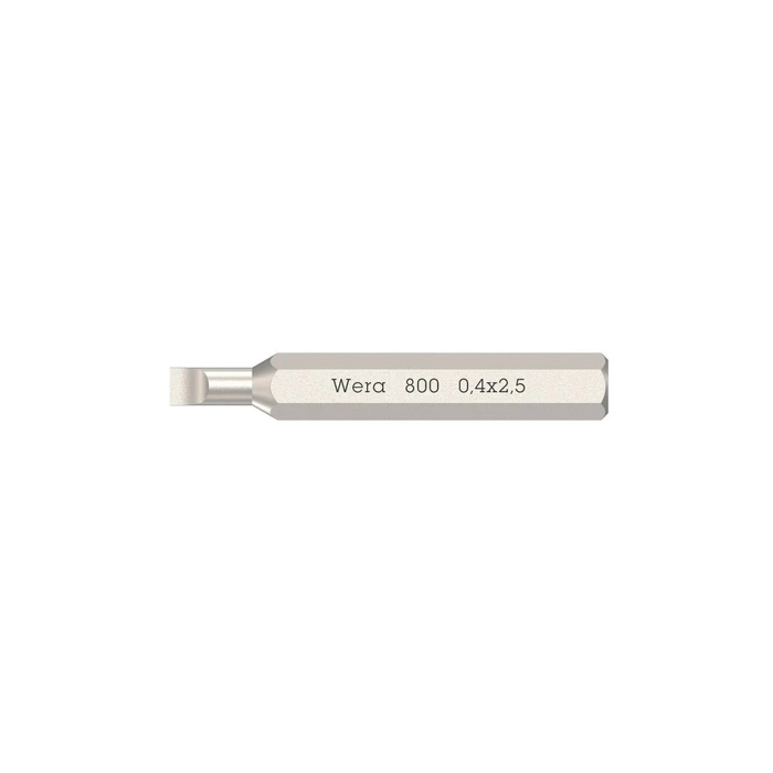 Wera 800/0 μικρή μύτη για αυλακωτές βίδες 0,40 x 2,5 x 30 mm (MPN 05058101001)