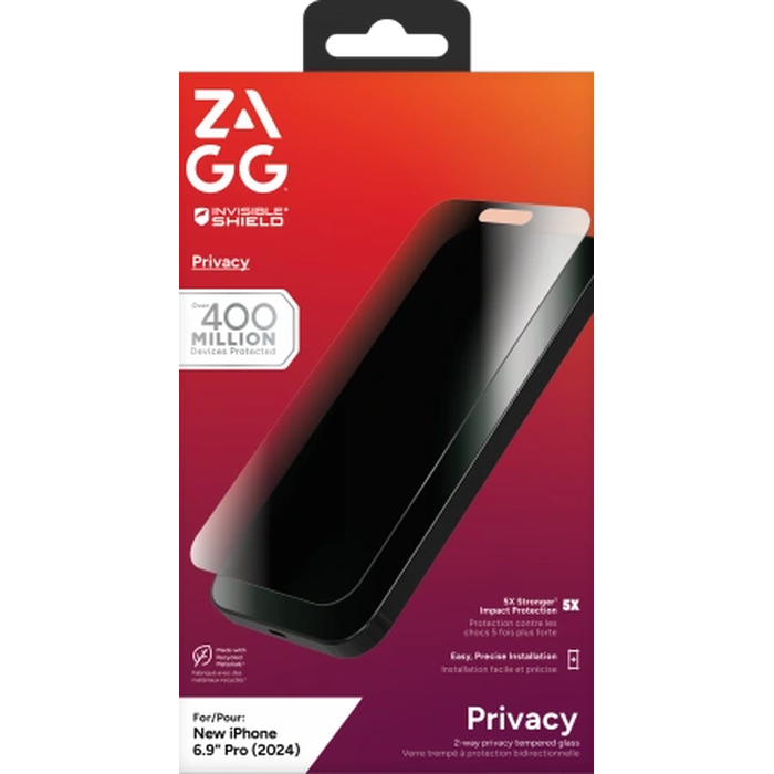 ZAGG InvisibleShield Glass Elite Privacy Apple iPhone 16 Pro Max