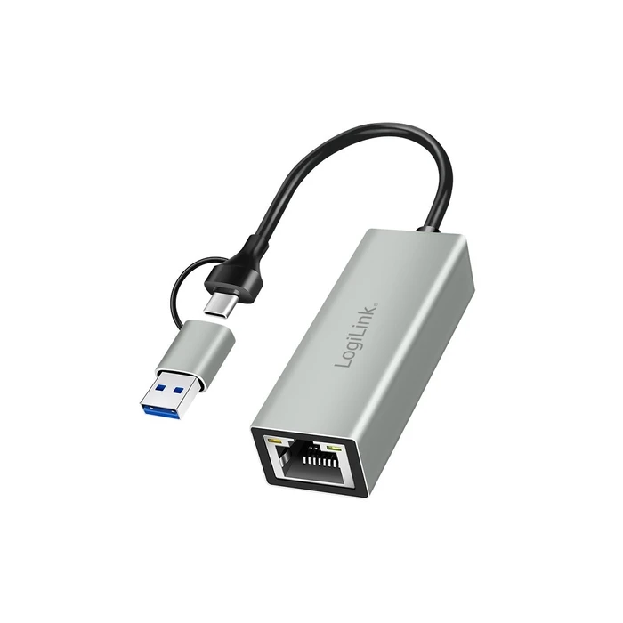 LogiLink UA0238B USB?C > Gigabit Ethernet Αντάπτορας με 2?σε?1 USB