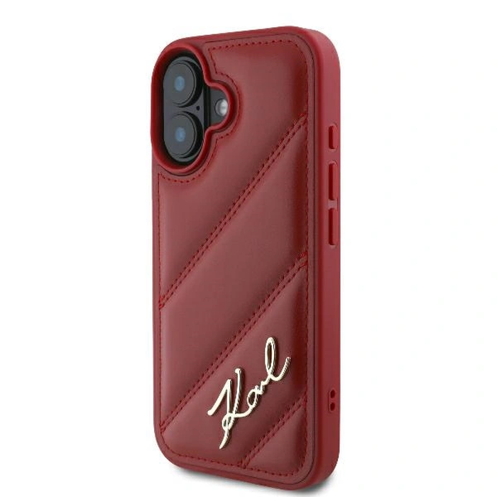 Karl Lagerfeld KLHCP16SPQDSMGR Apple iPhone 16 hardcase Quilted Signature red