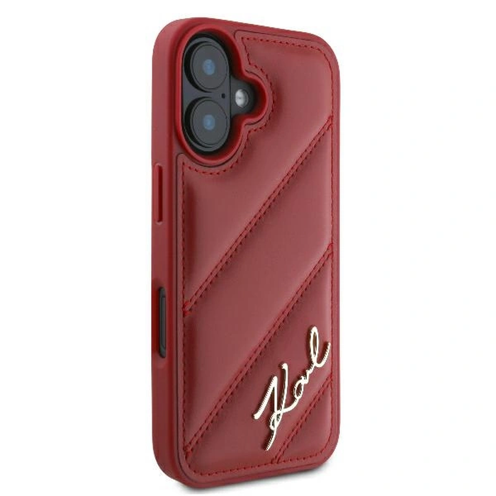 Karl Lagerfeld KLHCP16SPQDSMGR Apple iPhone 16 hardcase Quilted Signature red