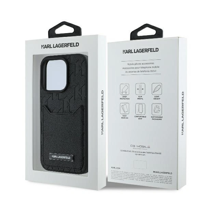 Karl Lagerfeld KLHCP16XPGKHPRPK Apple iPhone 16 Pro Max hardcase Cardslots Monogram black