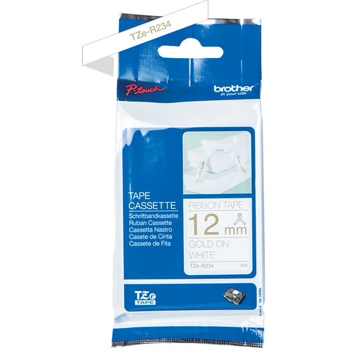 Ταινία Ετικετογράφου Brother P-Touch TZe-R234 Textile - 12 mm x 4 m - Gold on White