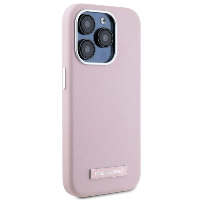 Karl Lagerfeld KLHMP15LPGMSRPP Apple iPhone 15 Pro hardcase FW Metal Plate MagSafe pink