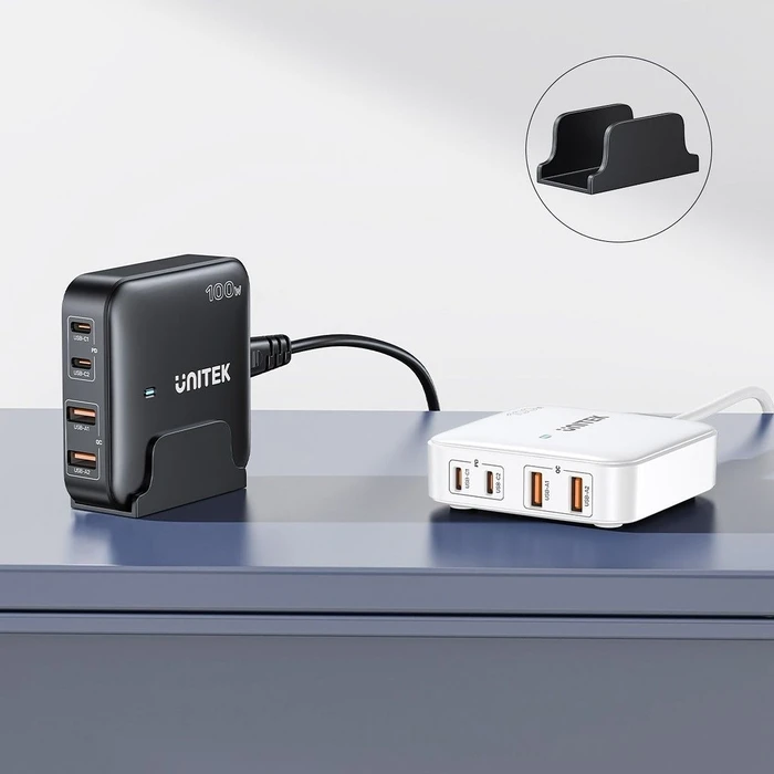 Φορτιστής Πρίζας Unitek GaN 100W 2xUSB-A 2xUSB-C Black