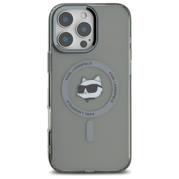 Karl Lagerfeld KLHMP16LHLSCHK Apple iPhone 16 Pro hardcase IML Metal Choupette Head MagSafe black