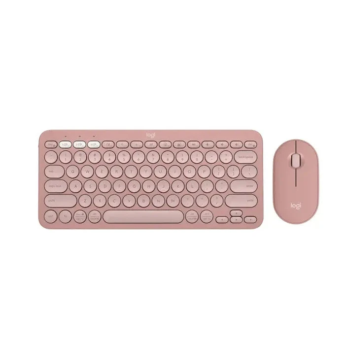 Σετ Πληκτρολόγιο & Ποντίκι Ασύρματο Logitech Pebble Pink
