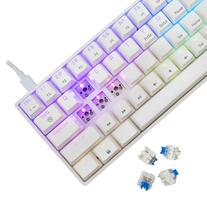 Gaming Πληκτρολόγιο White Shark Shinobi-2 White blue switch