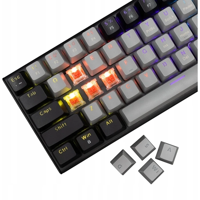 Gaming Πληκτρολόγιο White Shark Wakizashi-2 grey-Black US red switch