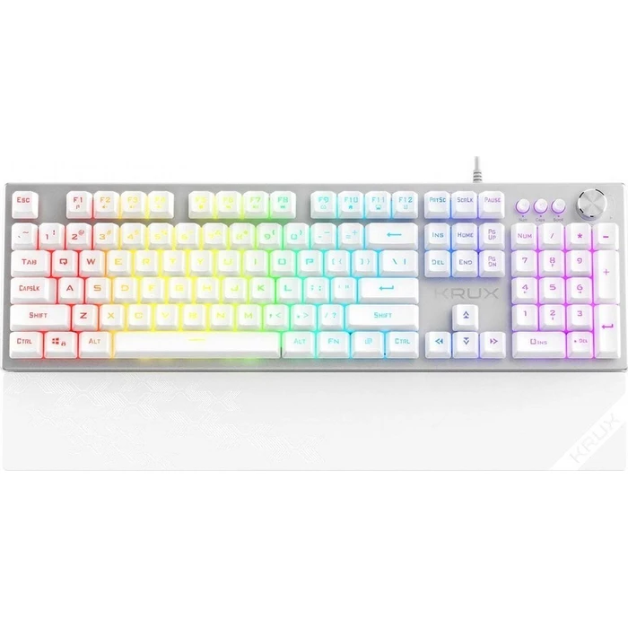 Gaming Πληκτρολόγιο Krux Frost Silver-White RGB
