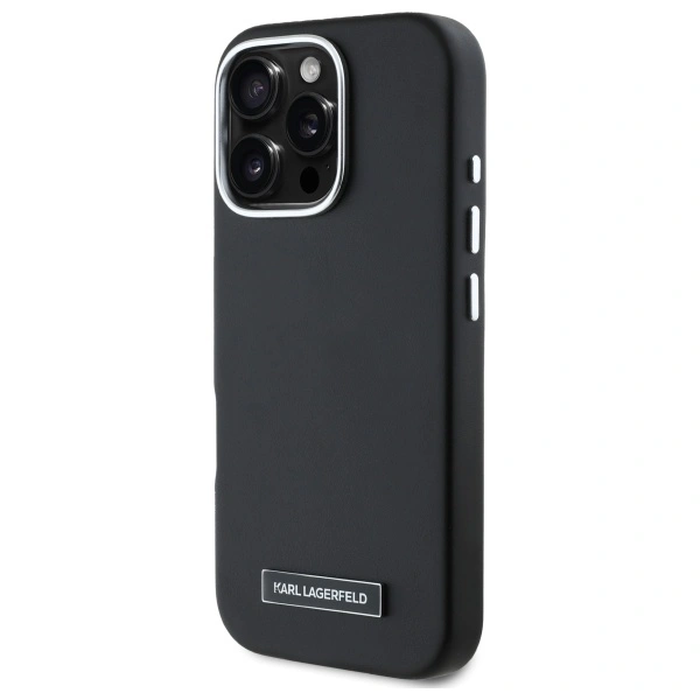 Karl Lagerfeld KLHMP16LPGMSRPK Apple iPhone 16 Pro hardcase FW Metal Plate MagSafe black