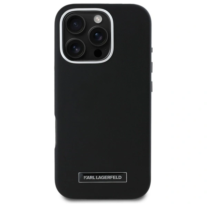 Karl Lagerfeld KLHMP16LPGMSRPK Apple iPhone 16 Pro hardcase FW Metal Plate MagSafe black