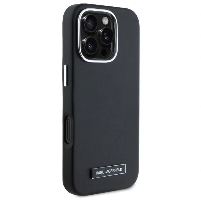 Karl Lagerfeld KLHMP16LPGMSRPK Apple iPhone 16 Pro hardcase FW Metal Plate MagSafe black