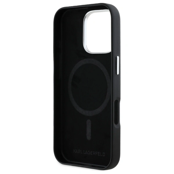 Karl Lagerfeld KLHMP16LPGMSRPK Apple iPhone 16 Pro hardcase FW Metal Plate MagSafe black