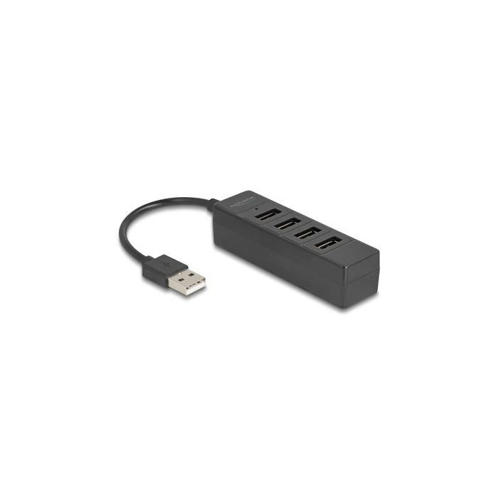 DELOCK USB Hub 4 Port USB 2.0 με 4 x USB Τύπου-A θηλυκό (μαύρο) - MPN 64334