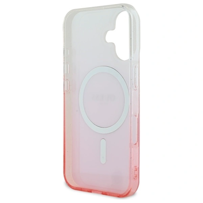 Guess GUHMP16SHGRCELP Apple iPhone 16 hardcase IML Glitter Gradient MagSafe pink