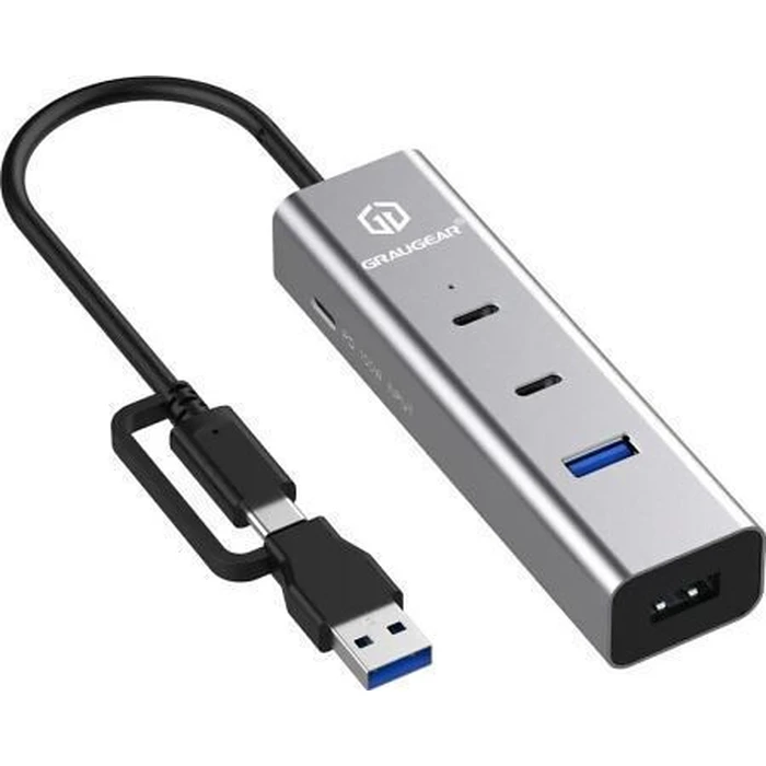 USB Hub GrauGear 4 Port + PD 2xC+2xA USB+USB-C PD Supports