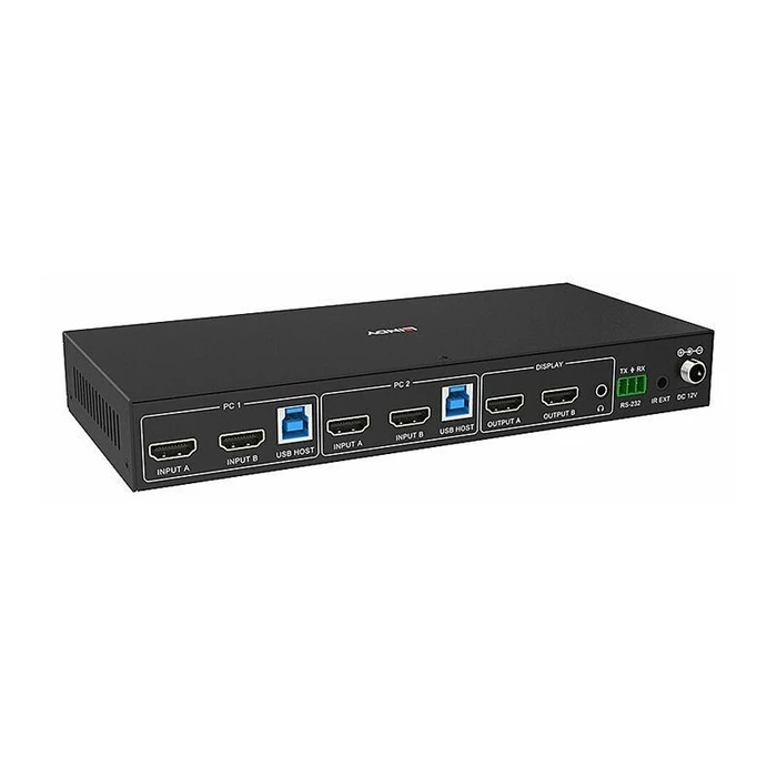 KVM Switch Lindy 2 Port Dual Head HDMI 4K60,USB3.0