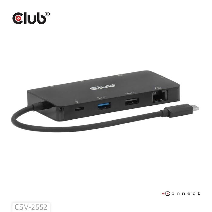Docking Station Club 3D USB-C 9in1 >2xHDMI/2xUSB/USB-C/LAN 4K60Hz PD100W