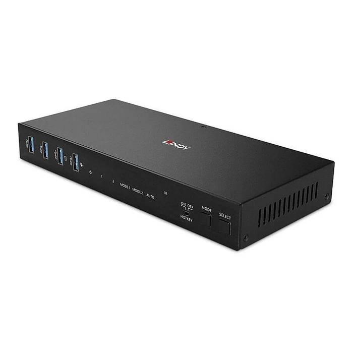 KVM Switch Lindy 2 Port Dual Head HDMI 4K60,USB3.0