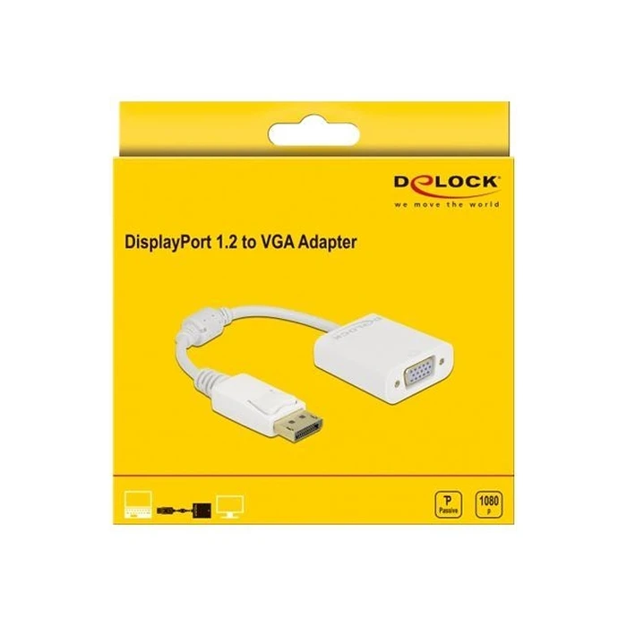 Αντάπτορας DisplayPort Delock 1.2 Plug to VGA Buchse White