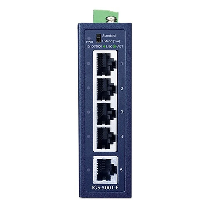 Network Switch Planet Industrial 5-Port 1000T Compact IGS-500T-E