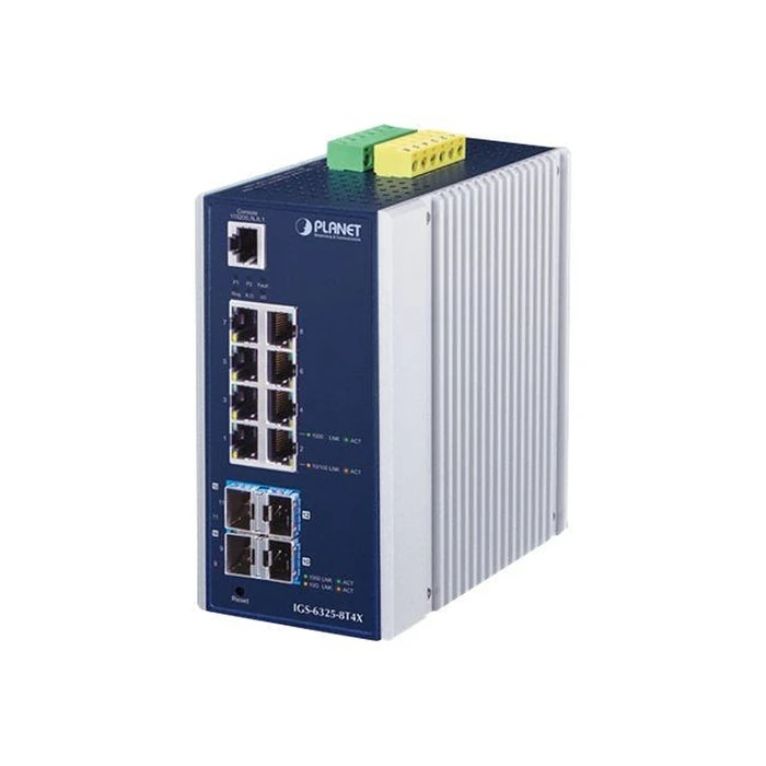 Network Switch Planet Industrial L3 8-Port 1000T + 4-Port 10G SFP+