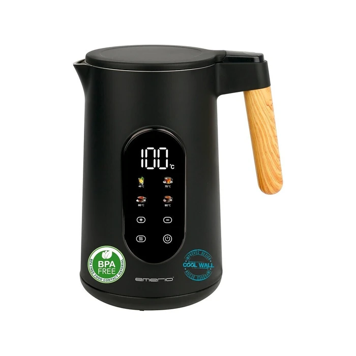 Βραστήρας Emerio 1,7l wooden handle, cordless, digital display.