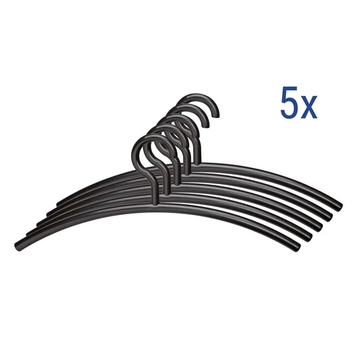 Κρεμάστρες Maul plastic coat hangers, 5 pieces, black
